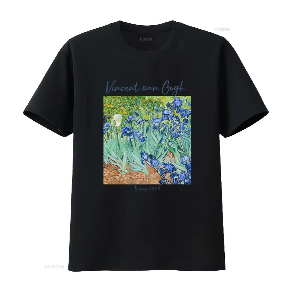 T-shirt Iris Dipinto di Vincent Van Gogh Fiori Blu vibranti Gog paesaggio floreale scenario naturale Amanti dell'Arte Fine vintage