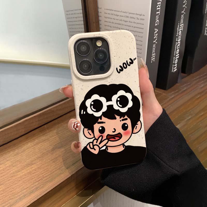 

Biye Couple for IPhone16 Mobile Phone Case for Apple 14/13/12/11pro Wheat Anti-fall Xsma For Apple 7/For Apple 8