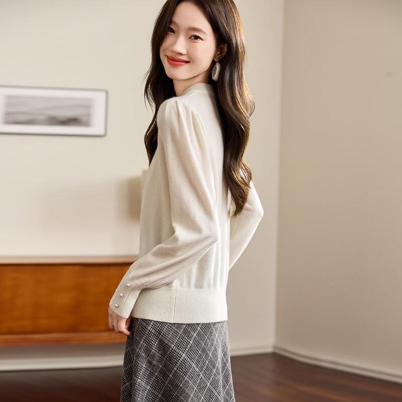 Srcr Women's 100% Cashmere Elegant Knitted Sweater