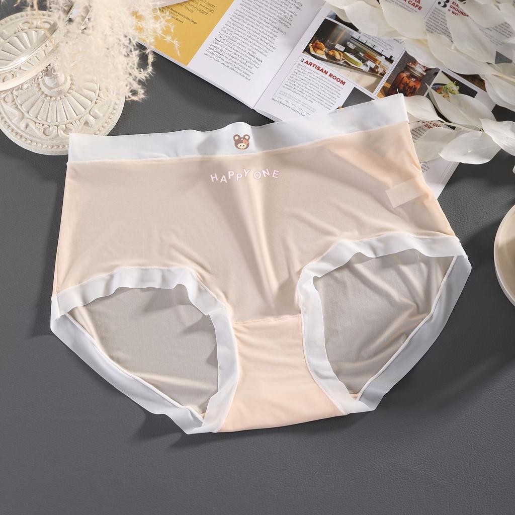 Plus Size Women's Summer Ultra Thin Ice Silk No Trace 7a Antibacterial Briefs