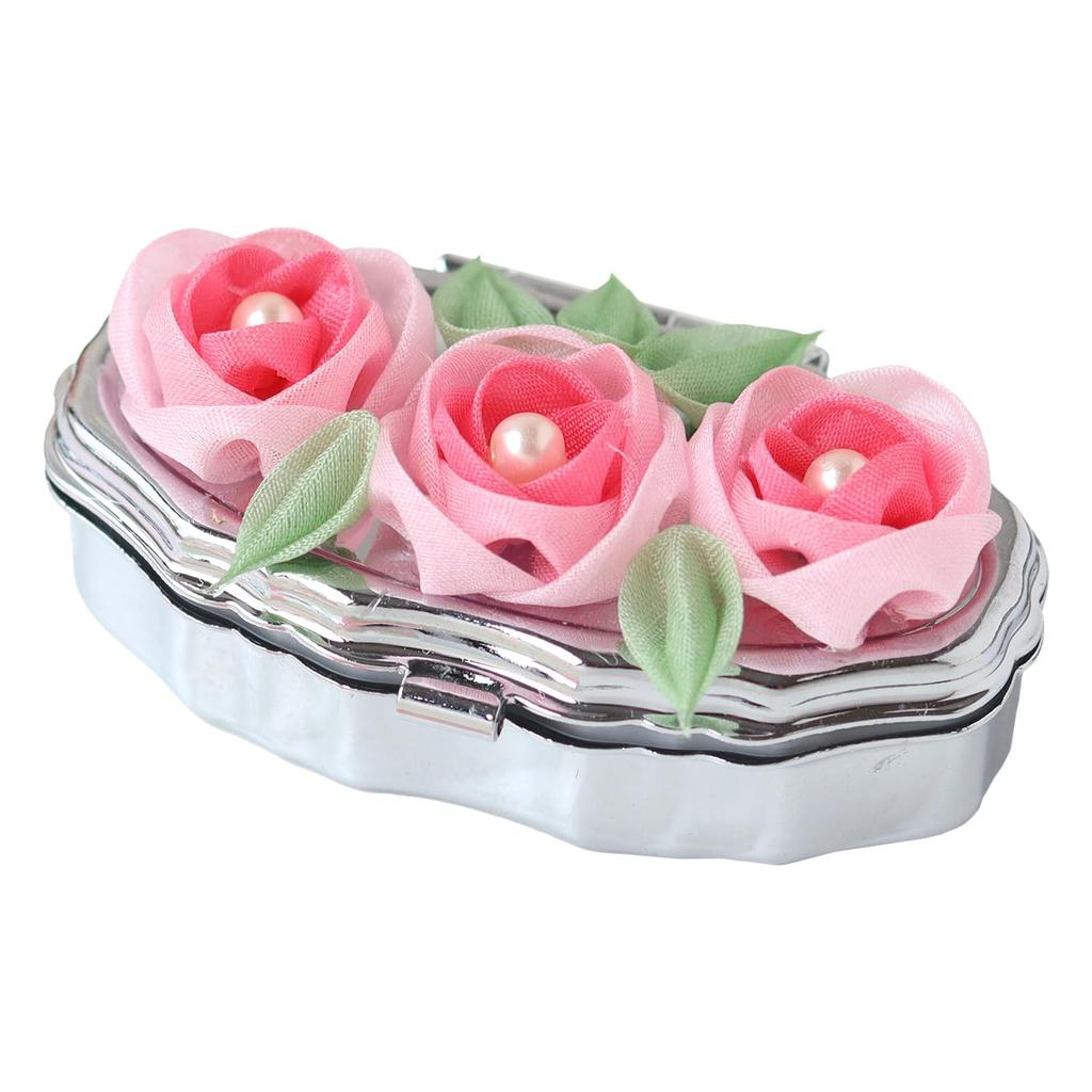 Nippon Chuko Habutae 4 Momme Fabric Tsumami Zaiku Kit 33 Jade Rose Pill Case "Flower Work" S50-13