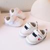 Spring/Autumn Style Soft-Soled Walking Shoes for 0-1.5 Years Old Boys and Girls, Infant Toddler White Sneakers.