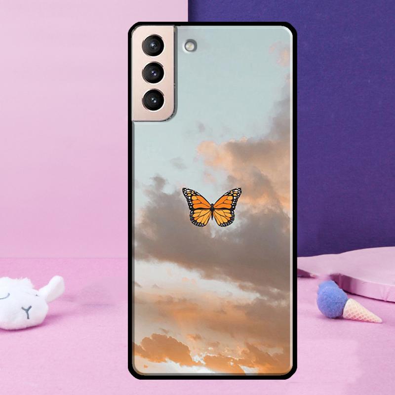Butterfly Sky Phone Case For Samsung Galaxy S25 Ultra S24 S23 Ultra S9 S10 S20 S21 S22 Plus S24 FE Cover