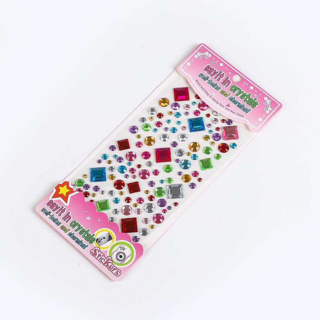 Children's 3D Crystal Gem Cartoon Stickers: Shiny Princess Rewards & Educational Stationery