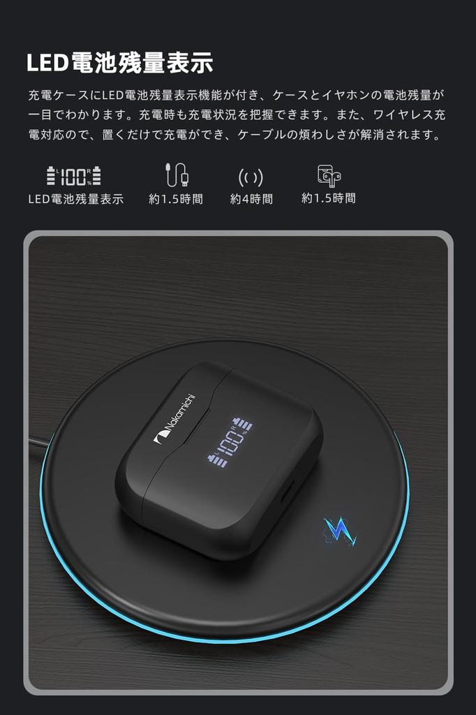 Nakamichi TW018ENC PLUS Kabellose Bluetooth-Kopfhörer mit ENC-Geräuschunterdrückung, bis zu 35 Stunden Musikwiedergabe, Niedrige LED-Akkustandanzeige, Japanische Sprachansagen, Ohrhörer, 5.3,