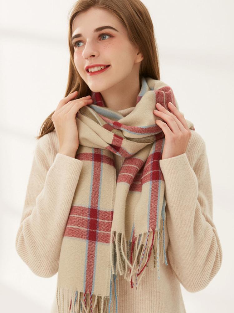 Women Scarf Winter Free  Plaid Fringed Scarve Ladies Pashmina Mujer Femme Foulard Bufanda Wrap Shawl Echarpe Hiver