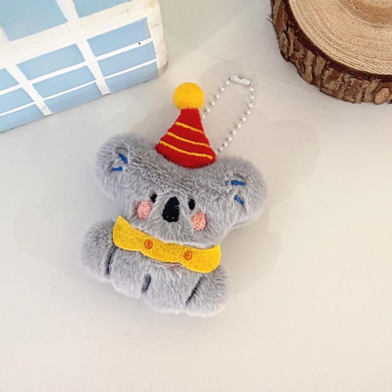 Cute Koala Plush Keychain Mini Stuffed Animal Pendant Soft Doll Ornament For Backpack Bag Decor Birthday Party Gifts