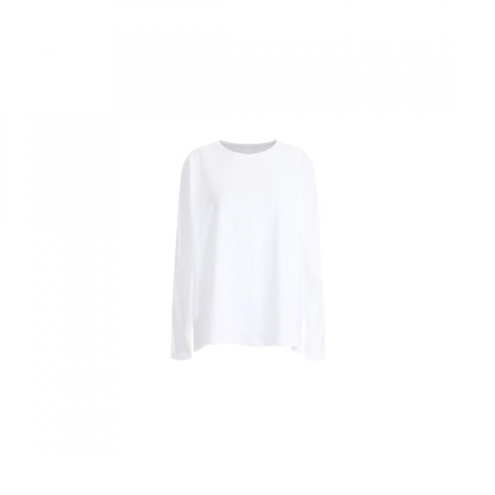 Shop   Women Basic Round Neck Long Sleeve T shirT whiTe Dai Wsh 12129