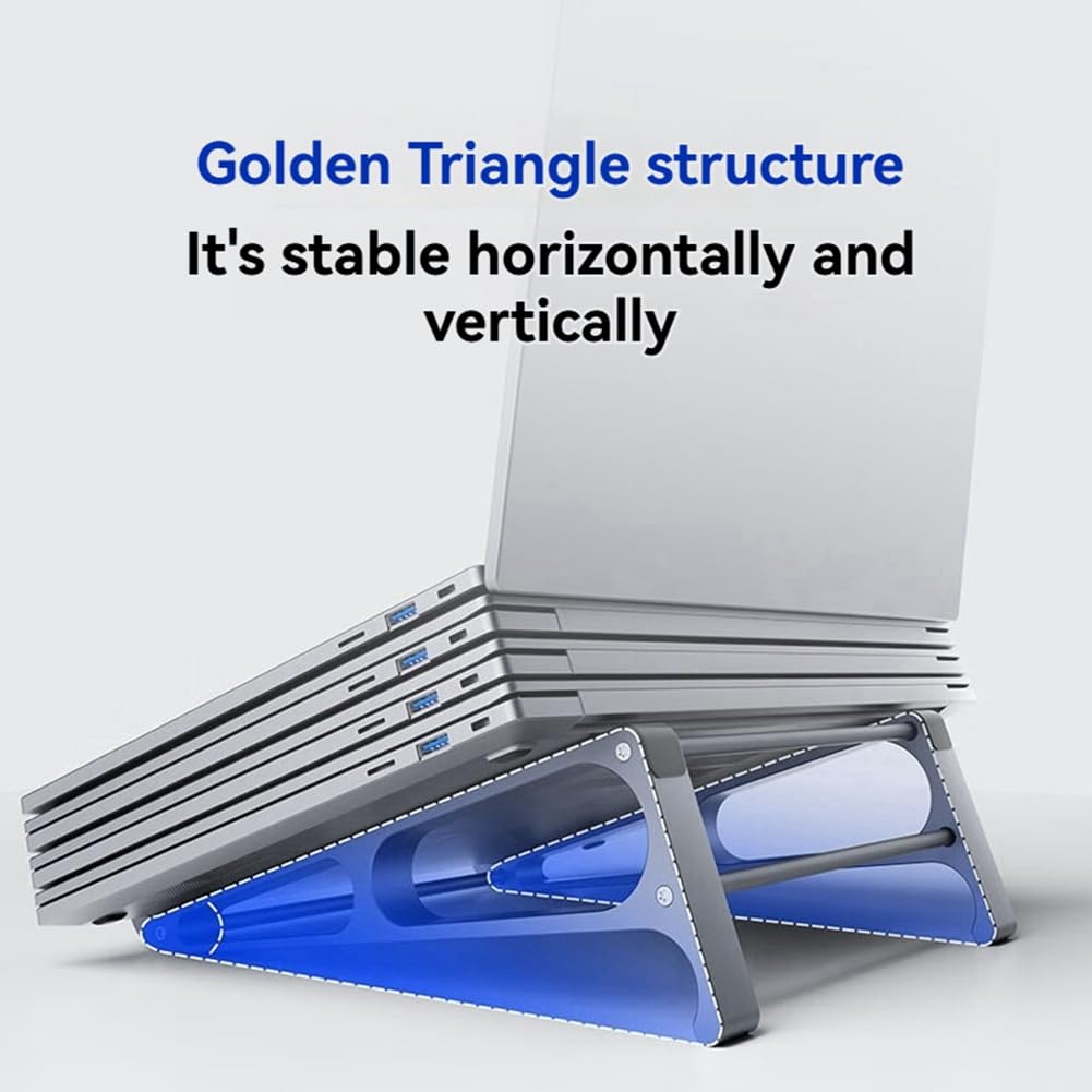 Limnyves Vertical Laptop Stand with Detachable Aluminum Tablet Storage Holder for Inch Compact 2-in-1 11-16 Devices,