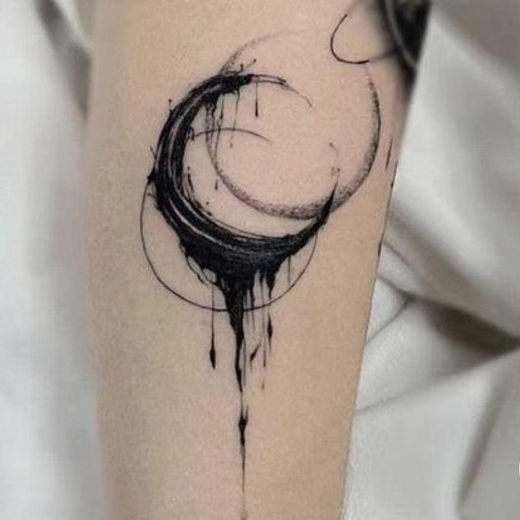 Arm Moon Tattoo Sticker Long-Lasting Waterproof Non-Reflective High-End Sense Niche Simple Tattoo Sticker