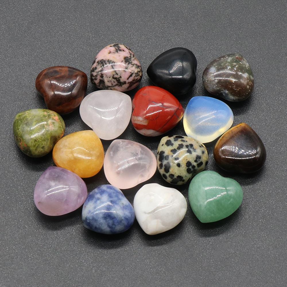2 bucăți mini energie din piatră naturală ornament de inimă, cristal vindecător Reiki agat sodalit ametist jad piatră prețioasă decor pentru casă bijuterii cadouri 15 mm