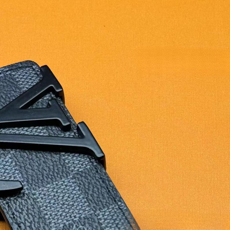 Herren Freizeit Glatter Schnallen Ledergürtel - Trendiger Karostil für Business und Jugend