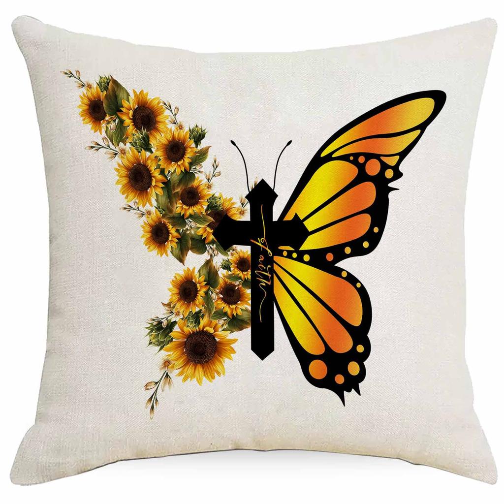 New Retro Summer Sunflower Pillowcase Home Sofa Cushion Pillowcase