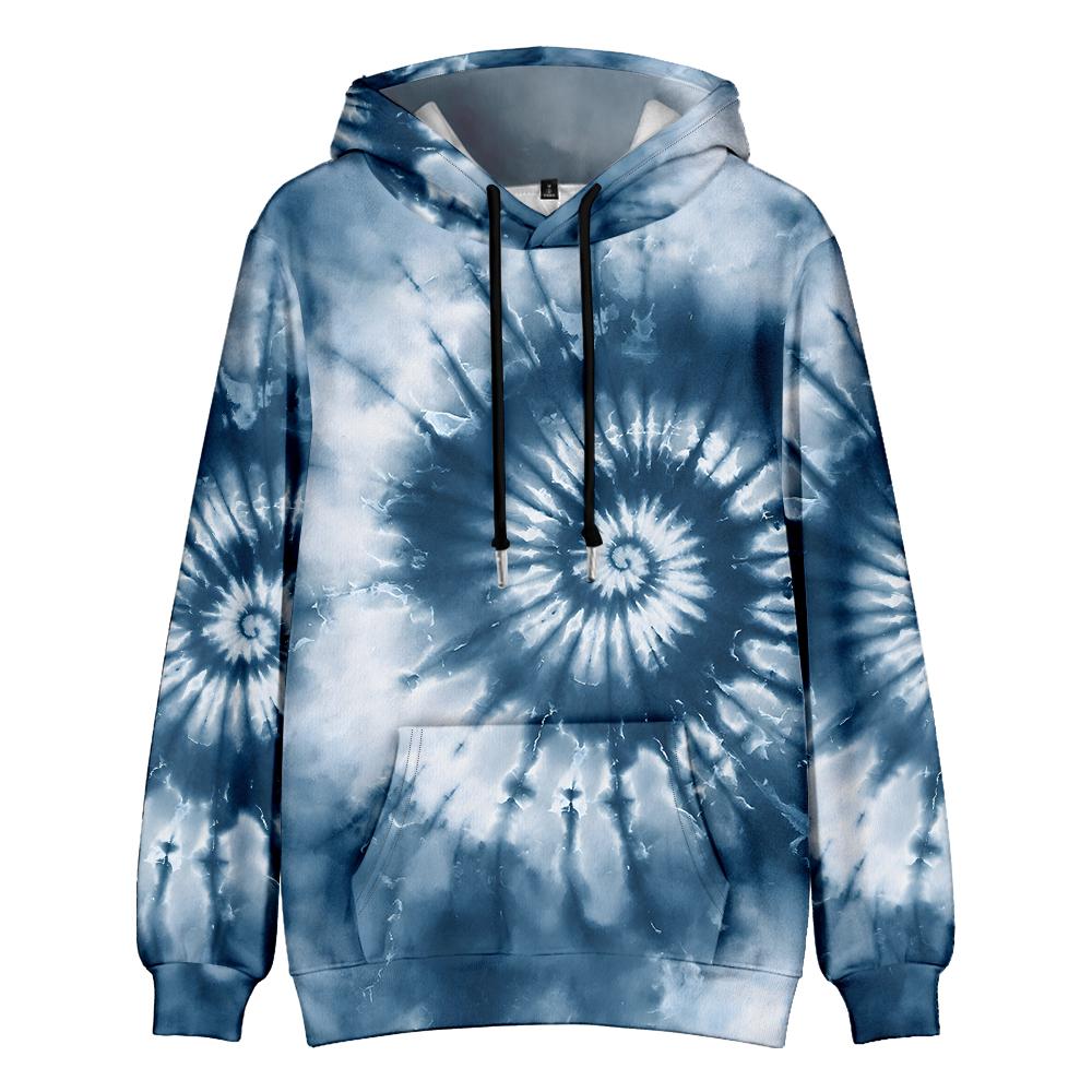Tie Dye Hoodie Women Unisex Trippy Psychedelic Swirl Pattern Pullover Soft Streetwear Hooded Sweatshirt with Pocket for Festival
