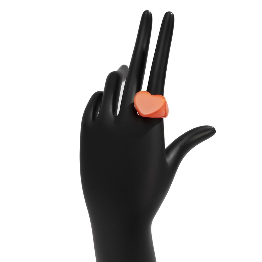 Simplicity Peach Heart Shaped Ring Personality Ring New Resin Geometric Ring