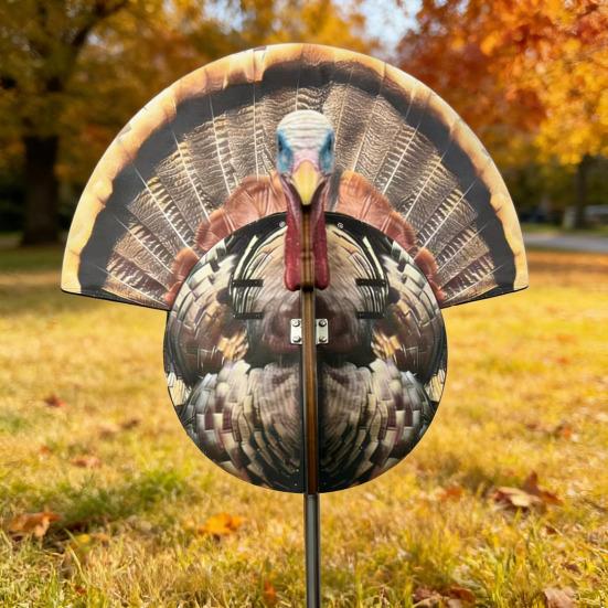 Turkey Ground Stake Hunting Decoy Foldable Flexible Lightweight Structure Ultra-Realistic Wood Decorative Insert for Outdoor