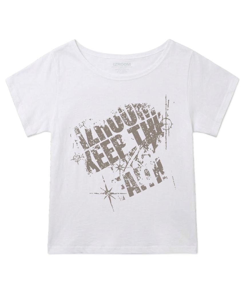 Ijeulum Keep The Boat Neck Short Sleeve T-Shirt (White)