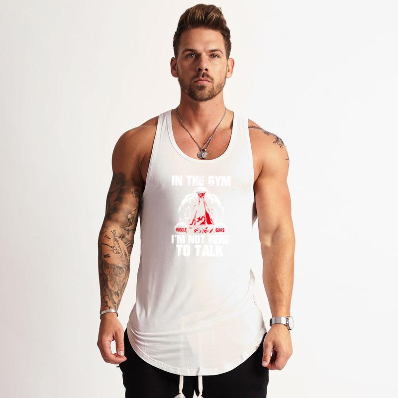 Muscleguys Gym Fitness Muscle Sport Tank Tops Mens Bodybuilding Casual Sleeveless T-Shirts Summer Cotton Breathable Running Training Vests