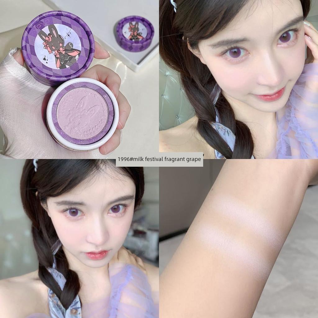 Garden Series Embossed Blush Cream with Fine Shimmer to Brighten the Face, Purple Blush, White Peach Light Pink, Nude Makeup Look, Rouge Blush