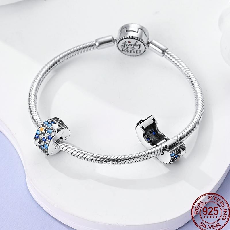 Colorful Zircon Copper Round Bead Silve Shiny Zircon Beads Suitable Fit Pan Original Bracelet Diy Jewelry Gift