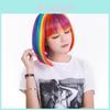 Cosplay Short Rainbow Wig For Party And Holiday