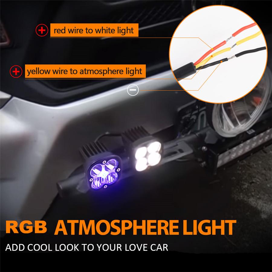 2pcs 3.1" 80W LED Work Light Bar Combo Off Road Driving Fog Lamp Super Bright 8000LM LED Work Light for Truck Car ATV SUV ATV