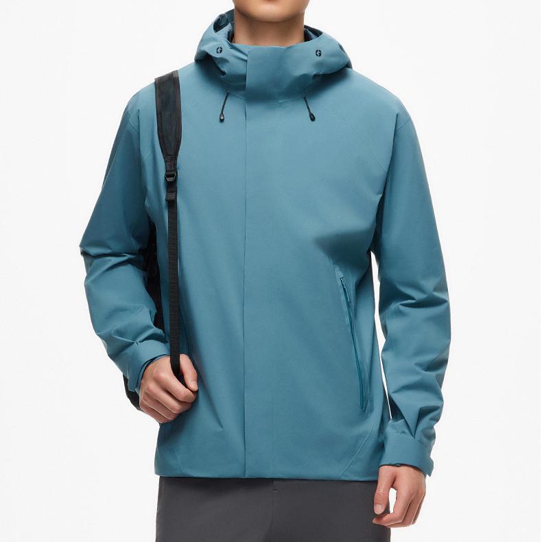 Anta Champion Outdoor Series Solid Color Zip-Up Hooded Comfortable Breathable Versatile Waterproof Jacket Men Jacket Dark-Blue 152510626-4