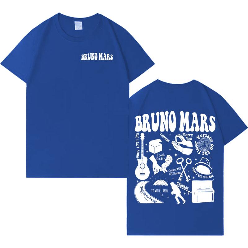 Singer Bruno Mars Tshirt Hip Hop Hipster Mens Women Aesthetic Casual Short Sleeve Tshirt Mens Fashion High Quality Gothic Tops