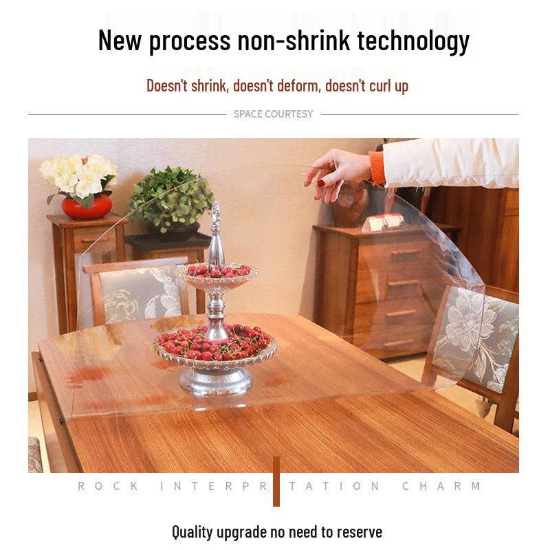 Large Round Transparent PVC Table Pad: Soft, Waterproof, Anti-Scald, Wash-Free Tablecloth