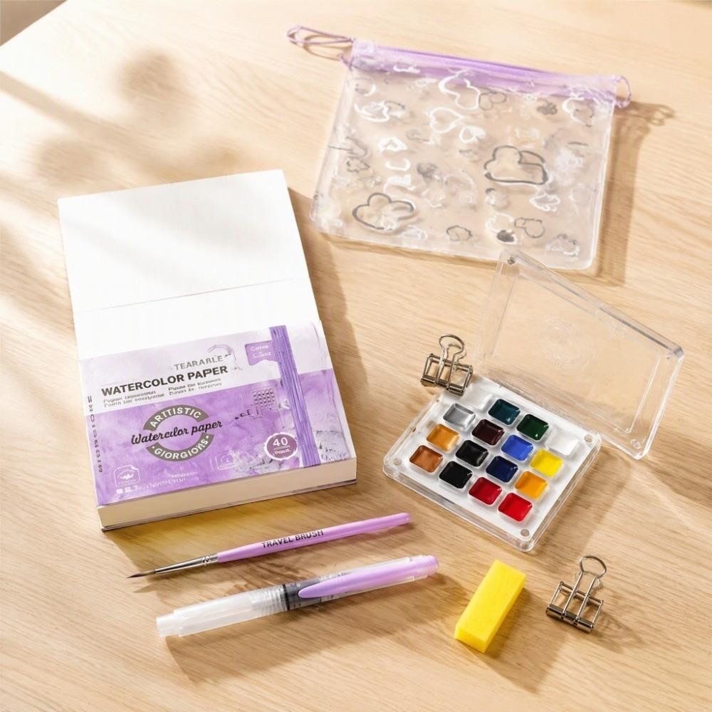 Mini Paint Pigment Box Foldable Travel Painting Tray Watercolor Paint Palette Travel