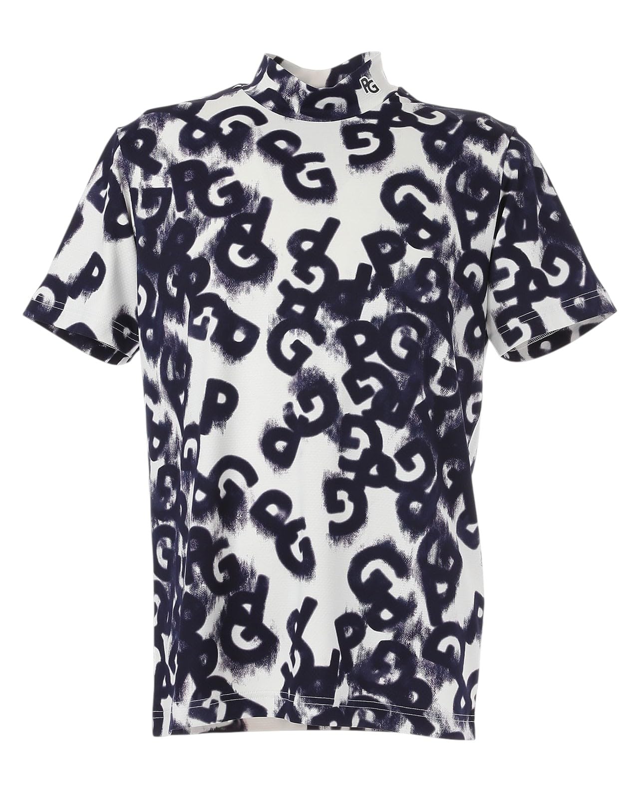 

PEARLY GATES Short Sleeve High Neck Shirt PG Logo Denim Golf Size 4 Men s (Stretch, Pattern) / / 053-5167403 121_Navy, [M]