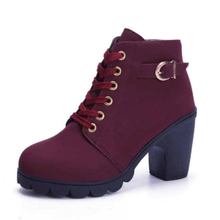 Fashion 2025 New High Heeled Women Boots Cross Straps Short Boots Comfortable Platform Boots Side Zipper Botas Femininas Plus Size 42