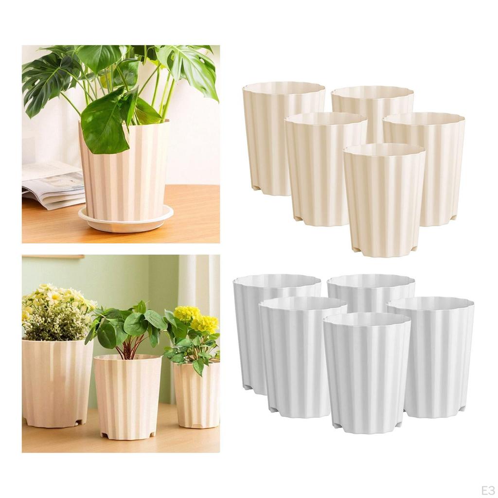5 Pieces Plant Pots 1.4 L Practical Home Decoration Containers Flower for Backyard Office