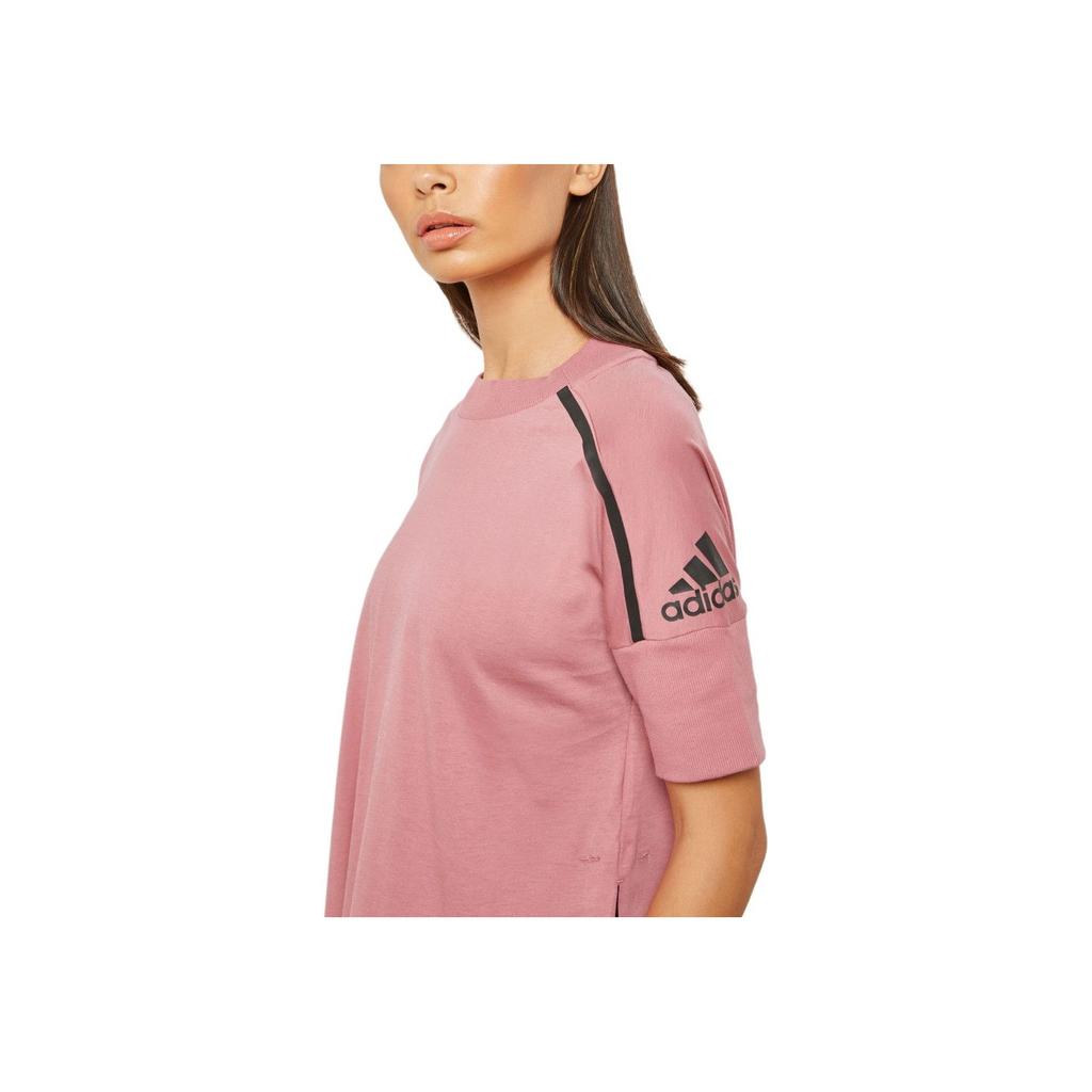 Adidas W Zne Tee Logo Print Round Neck Casual Sports Short Sleeve T-Shirt Women Tops Pink CZ2823