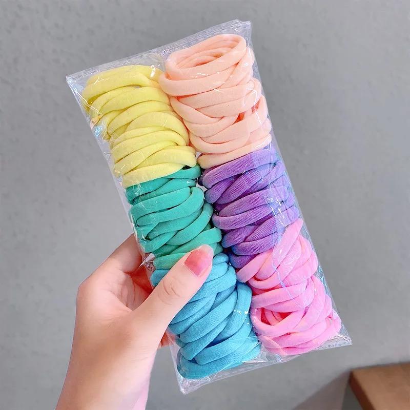 25-100PCS Diameter 4cm Hair Scrunchy For Women Hair Bands Elastic Seamless Link Rope Hair Accessories Headdress Hair Ties