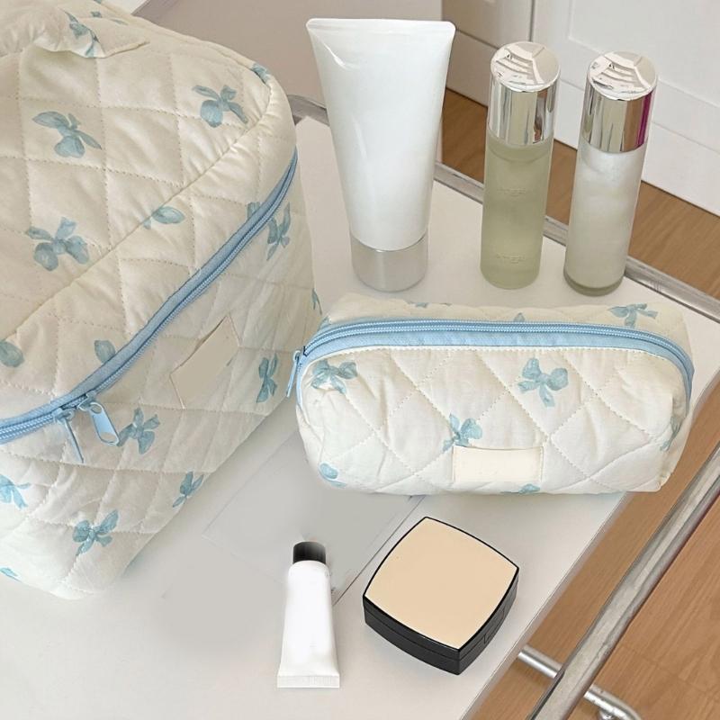 3Pcs Large Cosmetic Pouch Makeup Bags with Sweet Bows Design Storage Organizer For Storing Cosmetics And Toiletries