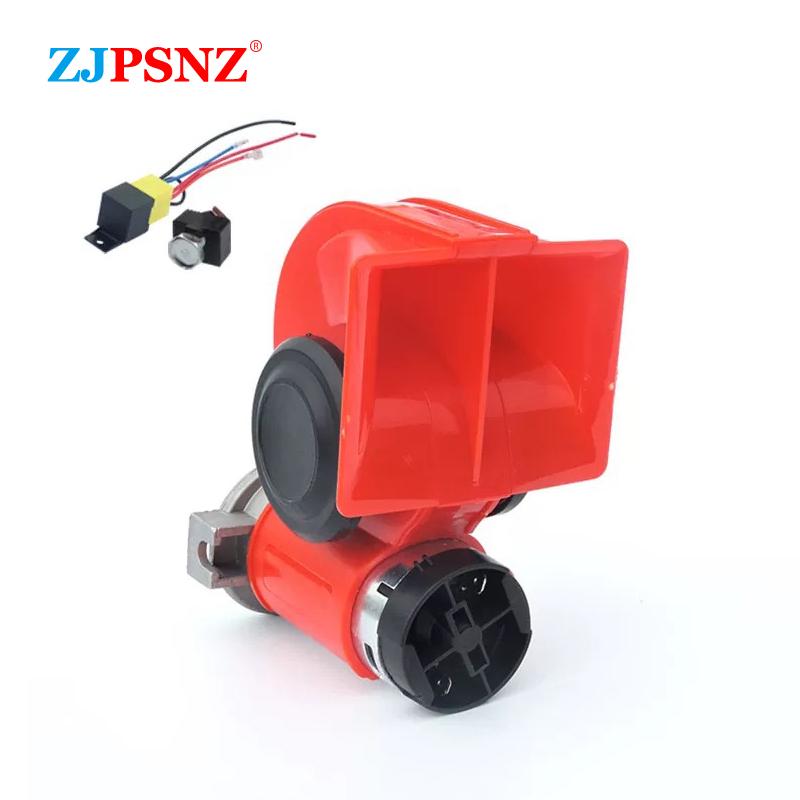 12V 24V Electric Air Horn Dual Tone Horn Kits Waterproof With Compact Horn For Car Auto Motorcycle 132db Super Loud Honking Horn