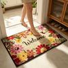 Summer Spring Doormat Floral Lemon Prints Welcome Mat Non-Slip Washable Floor Mat for Home Entrance Front Porch Indoor Outdoor Kitchen Bathroom