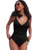 Azura Exchange Ribbed Knit One Piece Swimsuit with Adjustable Straps