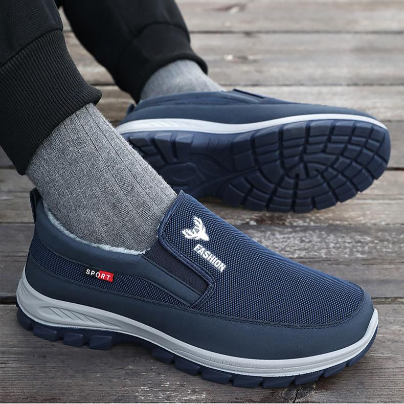 Cotton Shoes for Autumn and Winter Men Outdoor Wear One Foot Snow Boots Dad Shoes with Thick Fleece Old Beijing Lightweight Cotton Boots