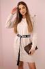 Women's Dress with Ruffles and Belt Beige