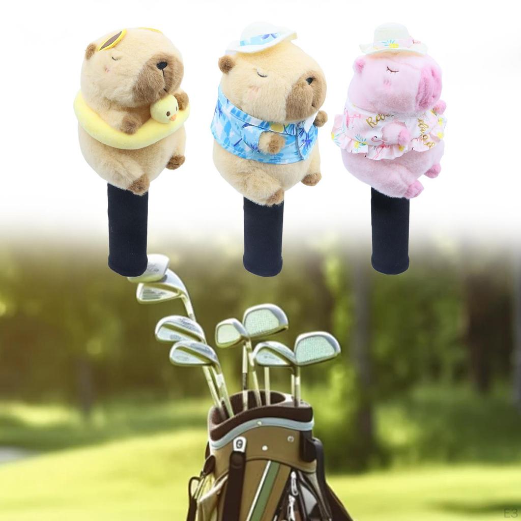 Fairway Wood Golf Club Headcover Plush Head Cover Capybara Golfer Gift Cute Animal Funny
