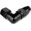 4AN Female Swivel 90 Degree Elbow Aluminum 4 AN Hose End Low Profile Forged Fittings Black