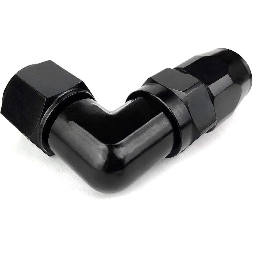 4AN Female Swivel 90 Degree Elbow Aluminum 4 AN Hose End Low Profile Forged Fittings Black