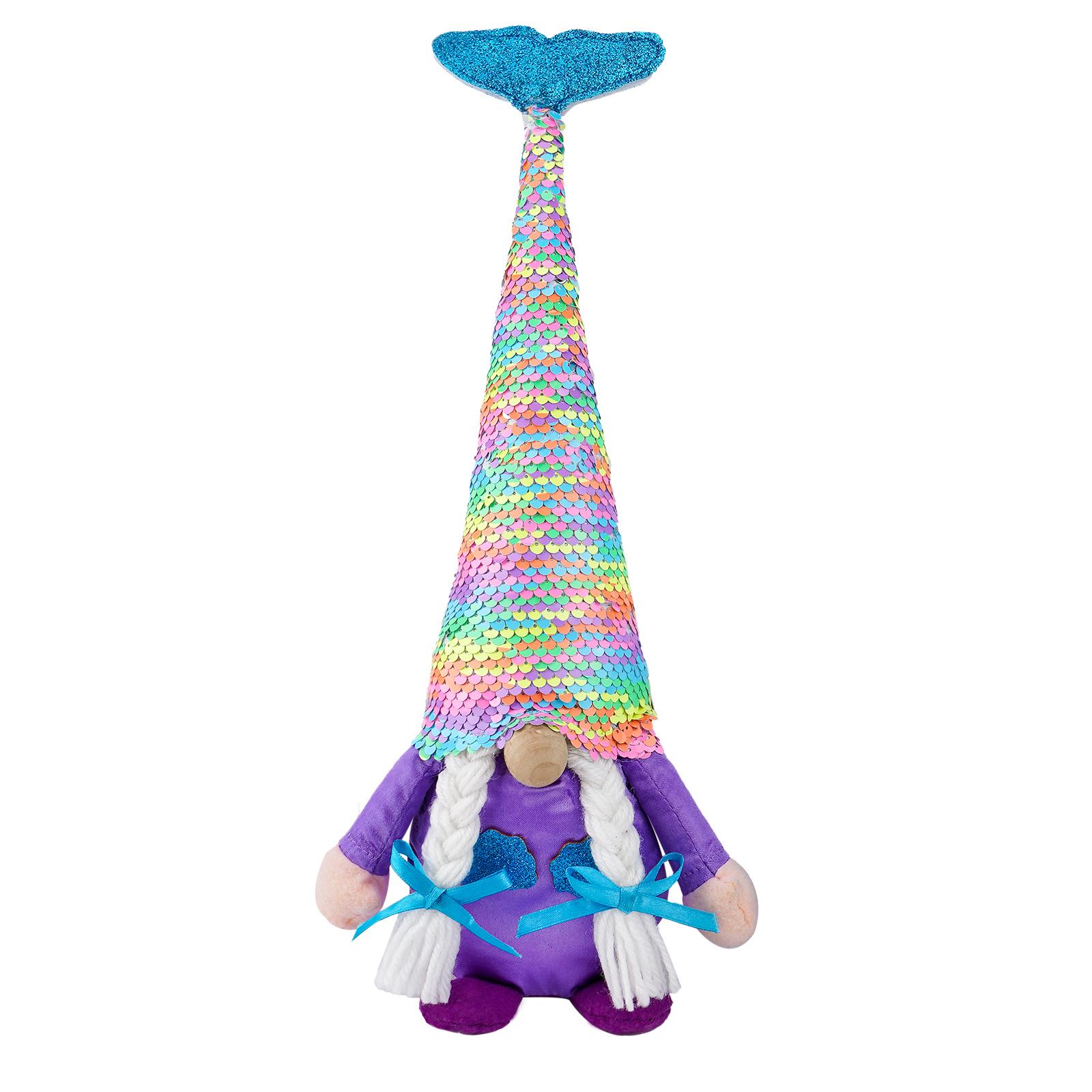 Summer Sea Festival Faceless Mermaid and Rudolph Gnome Ornaments
