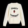 Women's Strawberry Jacquard Round Neck Sweater