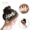Hair Accessories Pearl Comb Hair Ornaments Girls Formal Piano Recitals Weddings Kids Hair Accessories Elegant Clear Beads Leaf Motif Photo Shoots