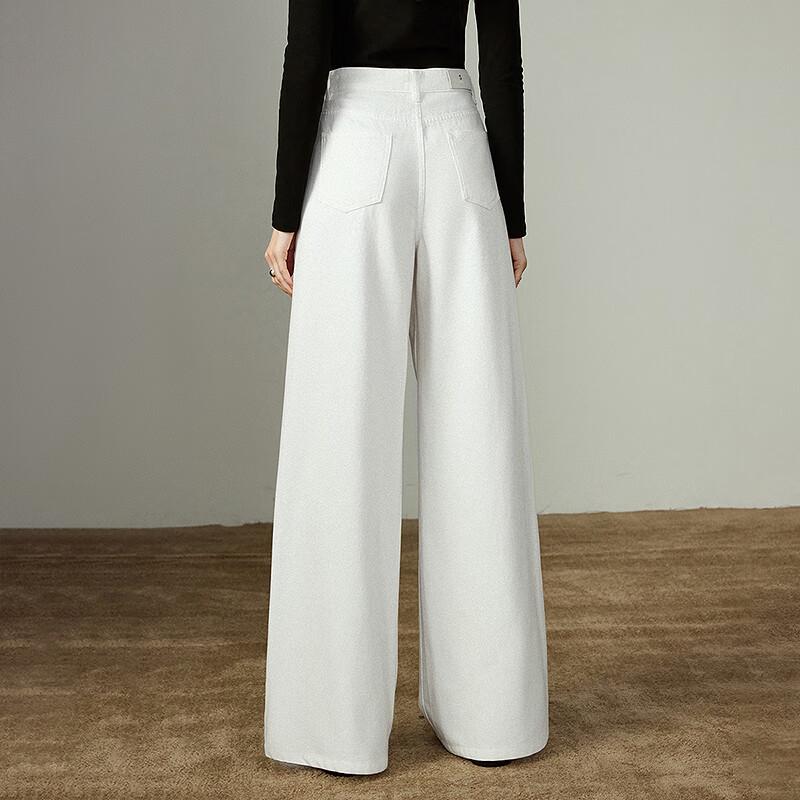 Chuyu Women's High-Waist Wide-Leg Cotton Jeans