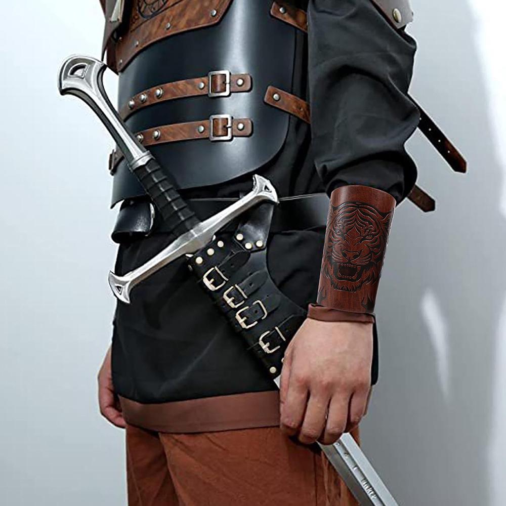 Medieval Knight Combat Sword Set Sword Seat Handsome Belt Tiger Head Straight Wristband Riding Wristband Dress Suit