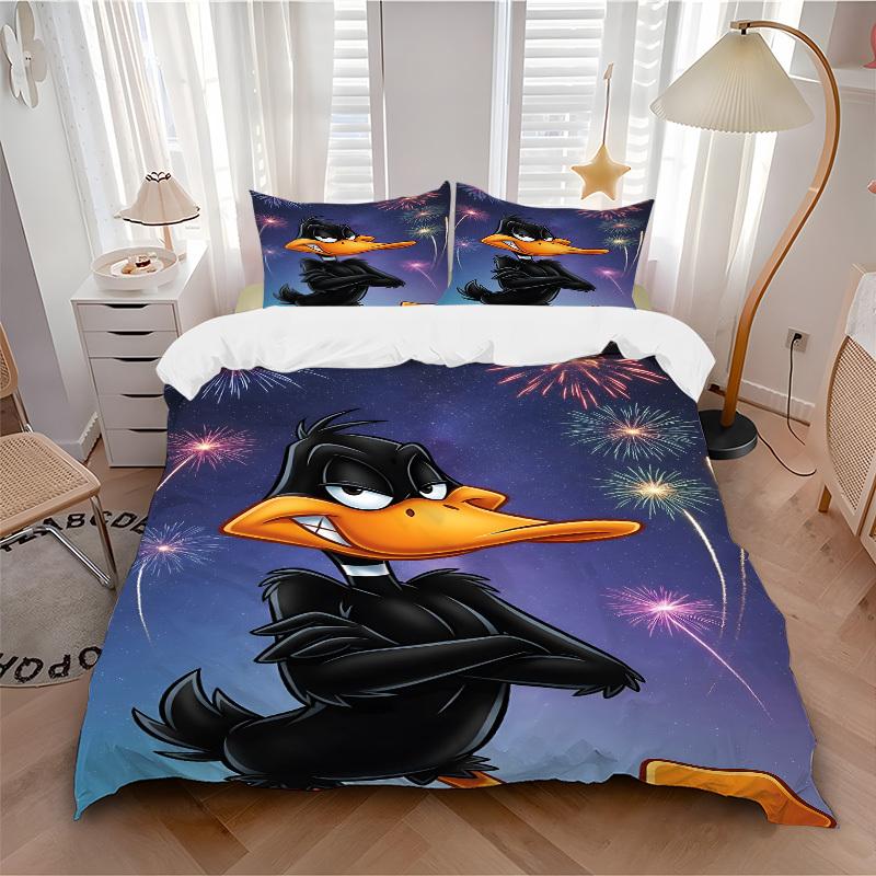 3pcs Daffy Duck Cover Set,Soft Comfortable Duvet Cover,Guest Room (1*Duvet Cover + 2*Pillowcases, Without Core) yy251024152